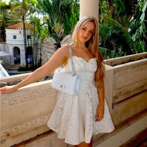 Silky floral lace dress